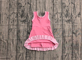 Pre-order GSD4139 girls pink sleeveless floral dress yoga