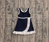 Pre-order GSD4145 girls navy white sleeveless floral dress yoga