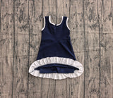 Pre-order GSD4145 girls navy white sleeveless floral dress yoga