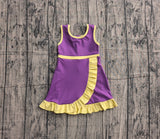 Pre-order GSD4147 girls yellow purple sleeveless floral dress yoga