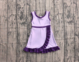 Pre-order GSD4151 girls puple sleeveless floral dress yoga