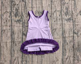 Pre-order GSD4151 girls puple sleeveless floral dress yoga