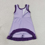 GSD4151 girls puple sleeveless floral dress yoga