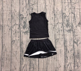 Pre-order GSD4194 girls black white sleeveless skirt outfits yoga