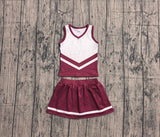 Pre-order GSD4195 girls red white sleeveless skirt outfits yoga