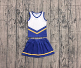 Pre-order GSD4196 girls blue white golden sleeveless skirt outfits yoga