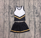 Pre-order GSD4201 girls black white golden sleeveless skirt outfits yoga