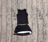 Pre-order GSD4201 girls black white golden sleeveless skirt outfits yoga