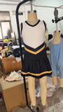 Pre-order GSD4201 girls black white golden sleeveless skirt outfits yoga