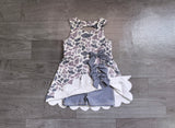 Pre-order GSD4226 girls camo sleeveless bow scalloped skirt outfits yoga