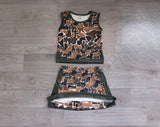 Pre-order GSD4233 girls camo sleeveless skirt outfits yoga