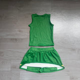 Pre-order GSD4238 girls team green white sleeveless skirt outfits yoga