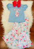 Easter blue bunny girls clothing