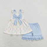 GSSO0420--summer Easter egg blue girls outfits