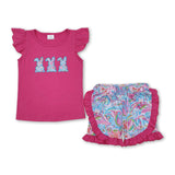 Matching Baby girls boys camo bunny outfits embroidery