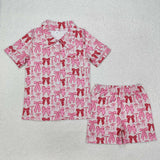 Family Matching Adult Baby girls pink bow pajamas