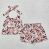 GSSO1870 summer floral brown girls outfits