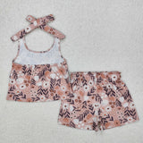 GSSO1870 summer floral brown girls outfits
