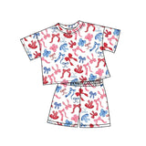 Pre-order GSSO1992 girls July Fourth bow  shorts outfits