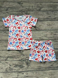 Pre-order GSSO1992 girls July Fourth bow  shorts outfits