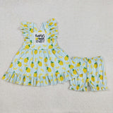 GSSO2026 girls MAIN lemon green stripe shorts outfits
