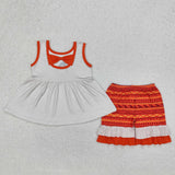 GSSO2057 girls sleeve top geometry stripe shorts outfits