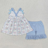GSSO2087 girls floral sleeveless shorts outfits