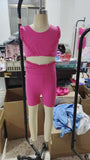 GSSO2284 baby floral sleeveless rose shorts outfits Yoga