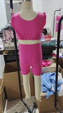 GSSO2284 baby floral sleeveless rose shorts outfits Yoga