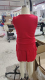 GSSO2499 baby girls red sleeveless shorts outfits