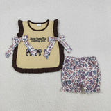 GSSO2730 baby girls embroidered bow camo girls set
