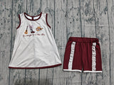 Pre-order GSSO2763 baby girls boot stripe sleeveless brown short outfits