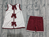 Pre-order GSSO2763 baby girls boot stripe sleeveless brown short outfits