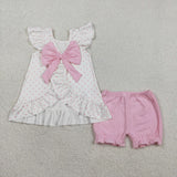 GSSO3018  baby girl clothes cross print toddler girl easter summer outfit