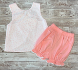 1.14 Pre-order GSSO3193 girls flower  sleeveless pink shorts outfits