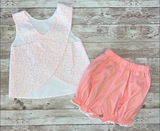 1.14 Pre-order GSSO3193 girls flower  sleeveless pink shorts outfits