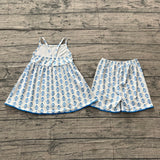 Pre-order GSSO3416 girls blue fower slip shorts shorts outfits