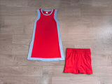 Sample GSSO3846 girls red blue sleeveless shorts outfits yoga