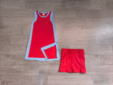 Sample GSSO3846 girls red blue sleeveless shorts outfits yoga