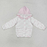 GT0873 toddler girl clothes pink bows girl winter hoodie top shirt