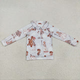 GT0989 Girls long sleeve toy zipper T-shirt