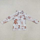 GT0989 Girls long sleeve toy zipper T-shirt