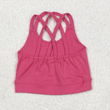 GT1010 Girls rose sleeveless sport vest yoga