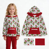 GT1163  toddler girl clothes cartoon girl christmas winter top hoodies jacket