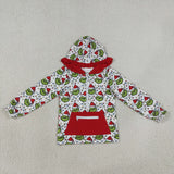 GT1163  toddler girl clothes cartoon girl christmas winter top hoodies jacket