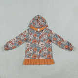 GT1643 RTS toddler girl clothes ruffles flower hoodie clothes fall winter shirt top