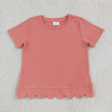 GT1768 toddler girl clothes solid color girl summer top cotton clothes