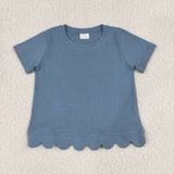 RTS GT1769 toddler girl clothes solid color girl summer top cotton clothes