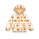 Pre-order GT1917 girl team orange bow hooded zipper jacket coat milk silk