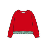 9.17 MOQ 5 pcs pre-order Each Color Stripe Ruffles Christmas Girls Sets
